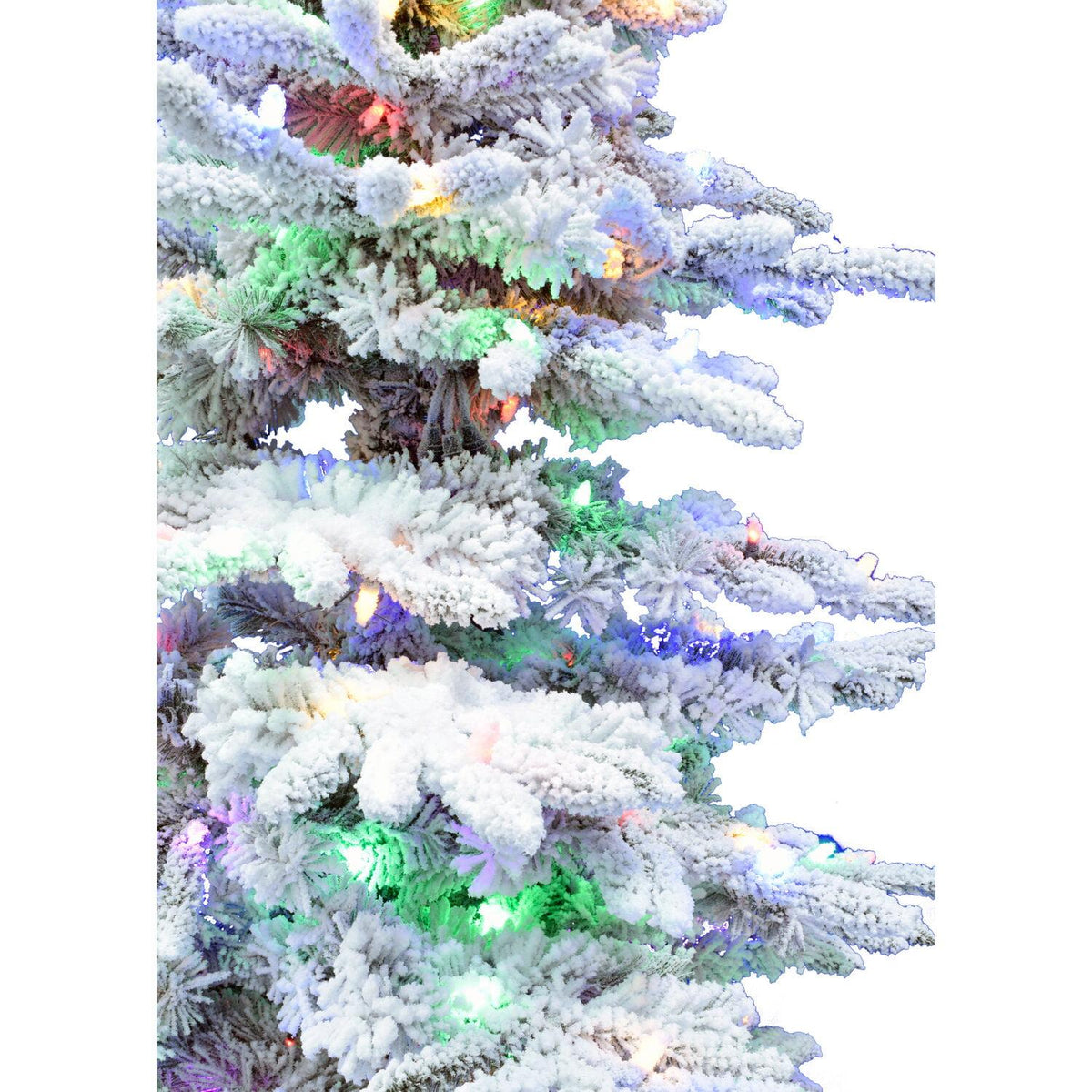 Christmas Time 6.5-Ft. White Pine Snowy Artificial Christmas Tree with Multi-Color LED String Lighting and Holiday Soundtrack