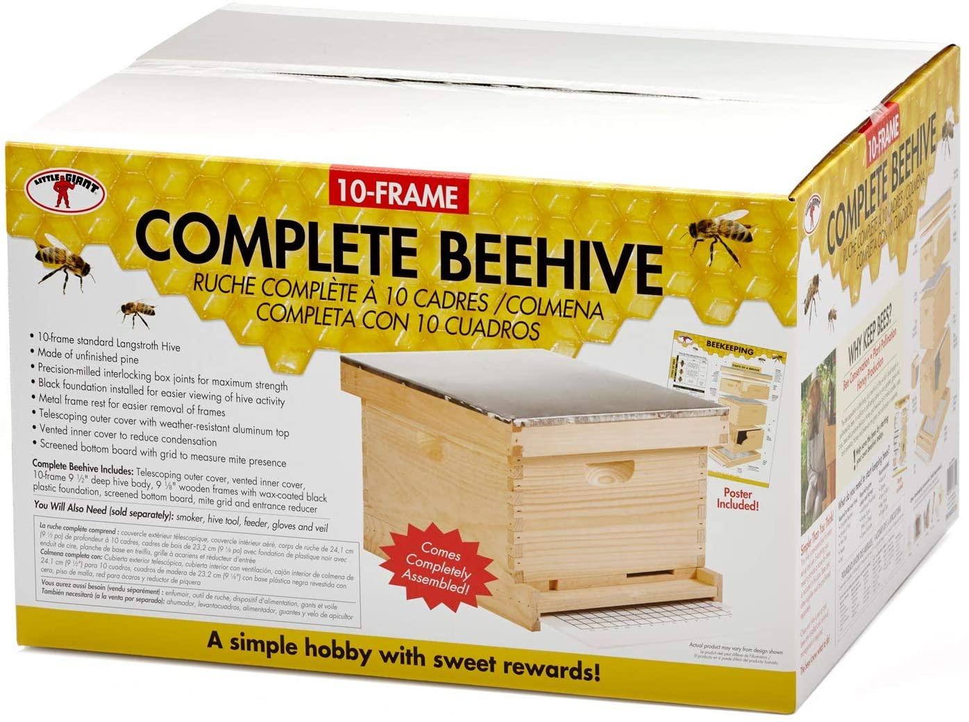 little giant 10-frame complete hive complete beehive with frames for beekeeping (item no. hive10)