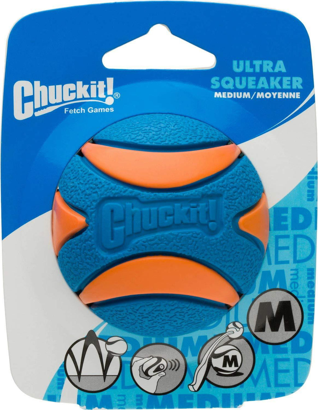 Chuckit! Ultra Squeaker Ball Oran&amp; Blue, Medium 2t (24 x 1ct)