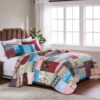 Greenland Home Fashions Bohemian Dream Quilt Set with Decorative Pillows
