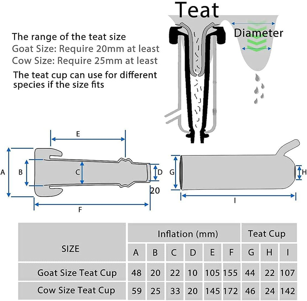 hantop 12l cow milking machine, portable plug-in pulsating vacuum pump, food grade 304 stainless steel milk bucket with auto stop check valve and teats cups cow milker machine (classic model)