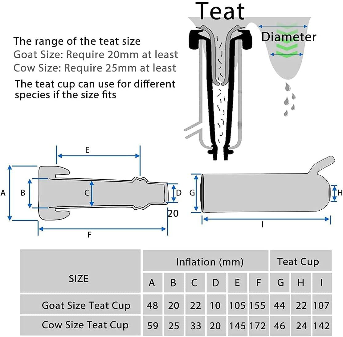 hantop 12l cow milking machine, portable plug-in pulsating vacuum pump, food grade 304 stainless steel milk bucket with auto stop check valve and teats cups cow milker machine (classic model)