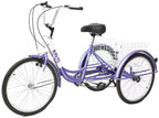 ZUKKA Adult Tricycle Trikes,7 Speed Three-Wheeled Bike,24/26 Inch Cruiser Bicycles with LarShopping Basket for Seniors, Women, Men