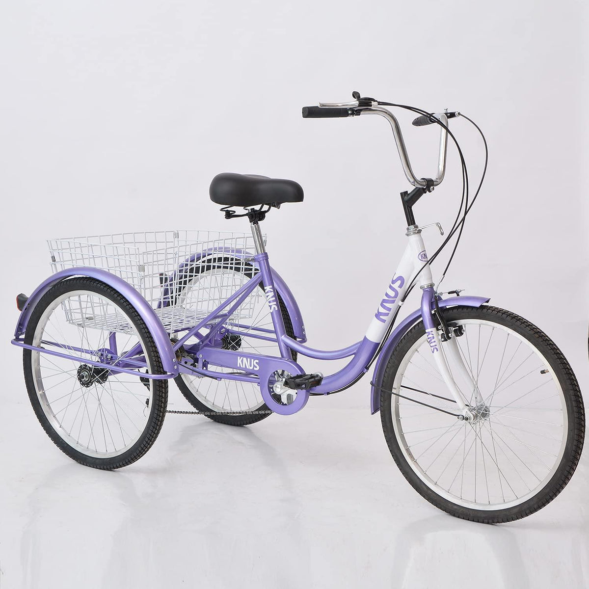 ZUKKA Adult Tricycle Trikes,7 Speed Three-Wheeled Bike,24/26 Inch Cruiser Bicycles with LarShopping Basket for Seniors, Women, Men