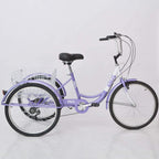 ZUKKA Adult Tricycle Trikes,7 Speed Three-Wheeled Bike,24/26 Inch Cruiser Bicycles with LarShopping Basket for Seniors, Women, Men
