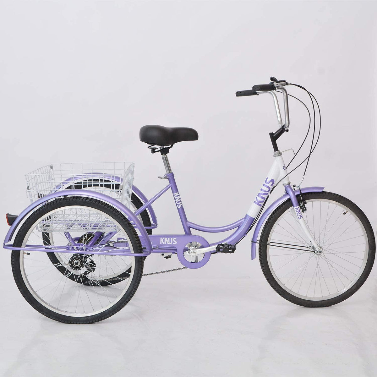 ZUKKA Adult Tricycle Trikes,7 Speed Three-Wheeled Bike,24/26 Inch Cruiser Bicycles with LarShopping Basket for Seniors, Women, Men