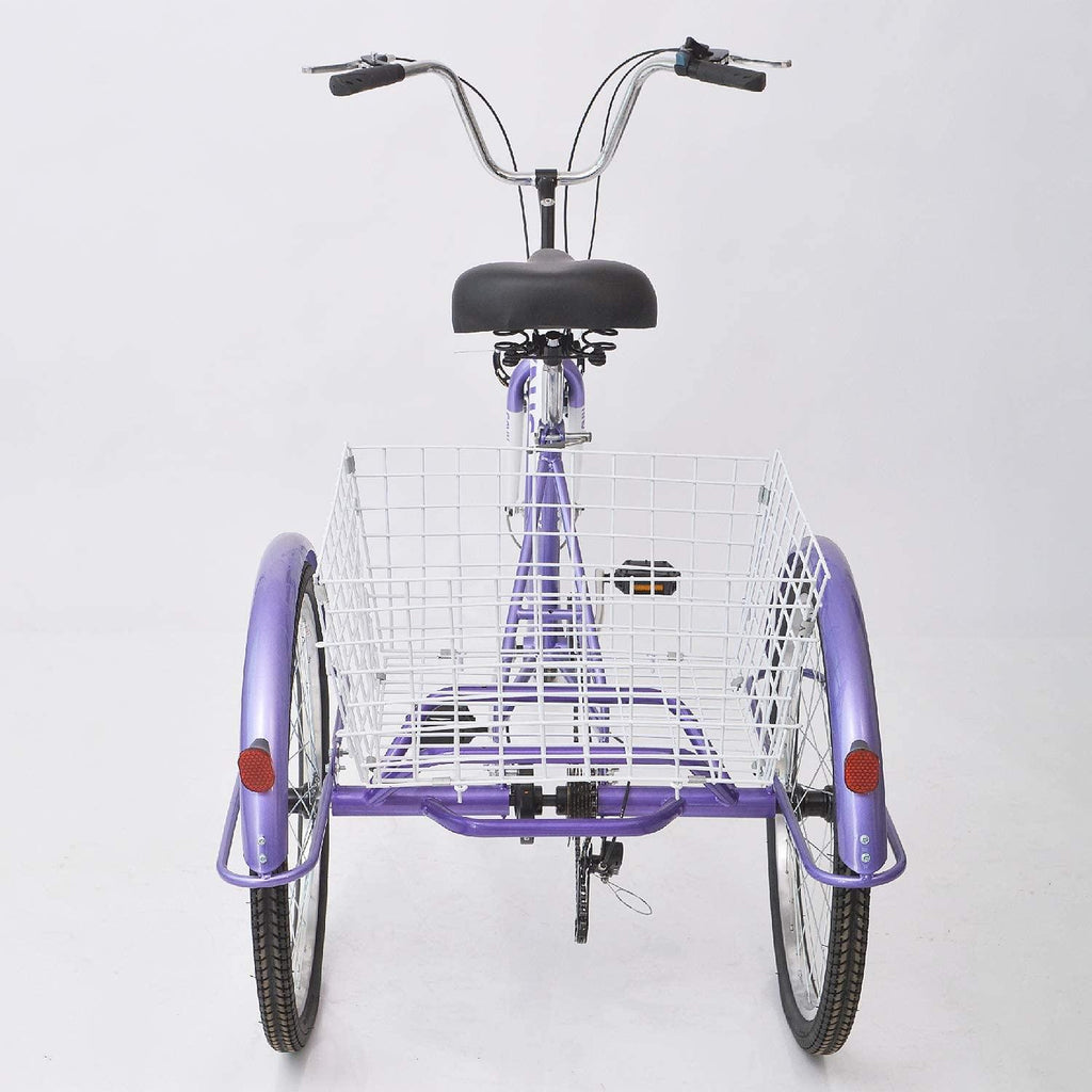 ZUKKA Adult Tricycle Trikes,7 Speed Three-Wheeled Bike,24/26 Inch Cruiser Bicycles with LarShopping Basket for Seniors, Women, Men