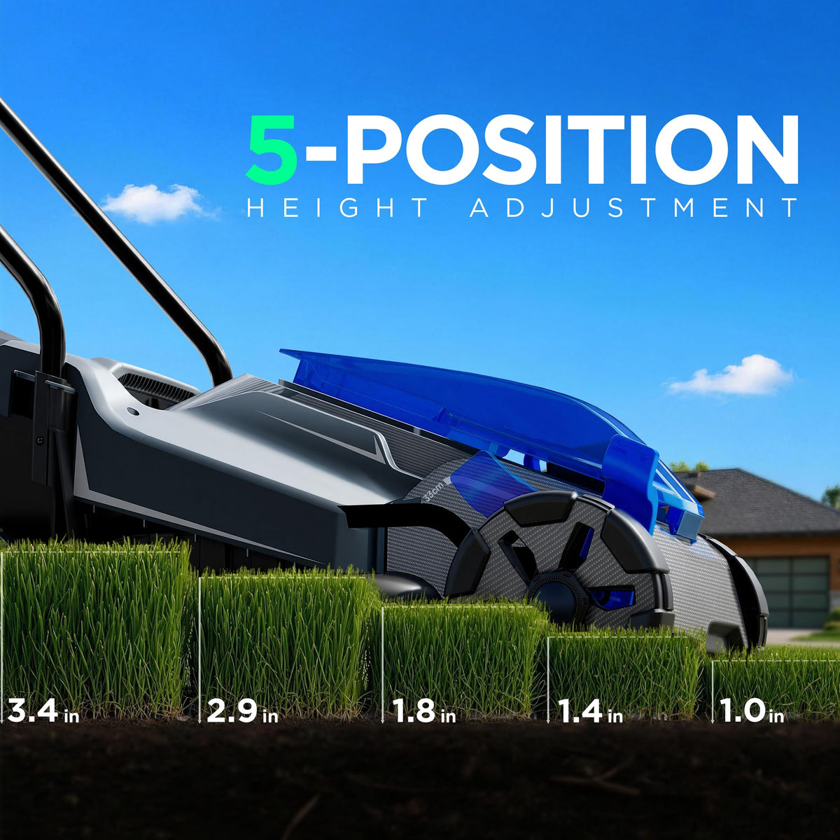 14" Cordless Lawn Mower, 40V Lightweight Push Mower with 4.0Ah Battery &amp; Charger, Ultra-Quiet Motor for Small Yards, Lawn Care, Backyard Maintenance