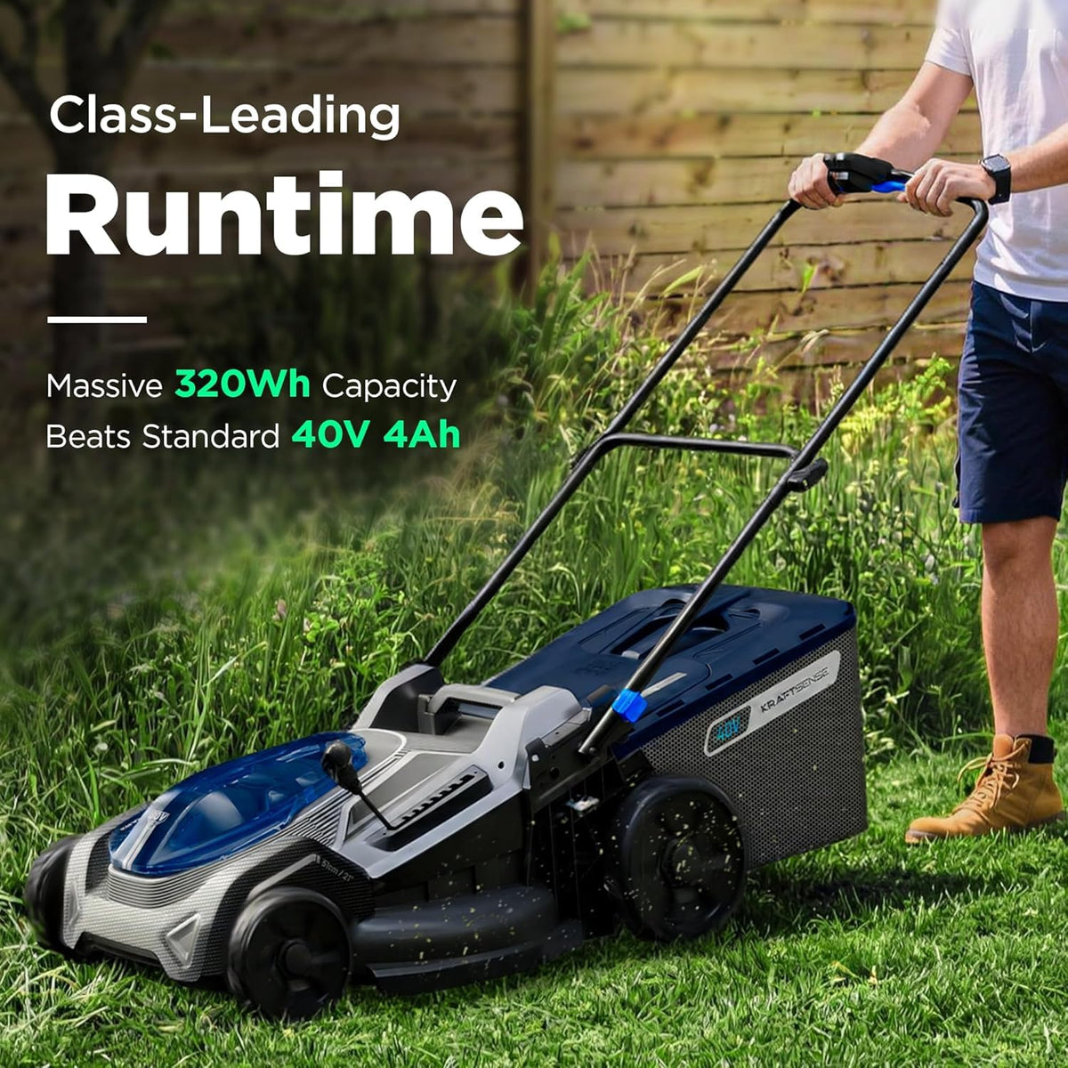 40V Cordless Lawn Mower with Dual 4.0Ah Batteries, 21" Lightweight Push Mower &amp; Charger, Ultra-Quiet Motor for Backyard Maintenance and Lawn Care