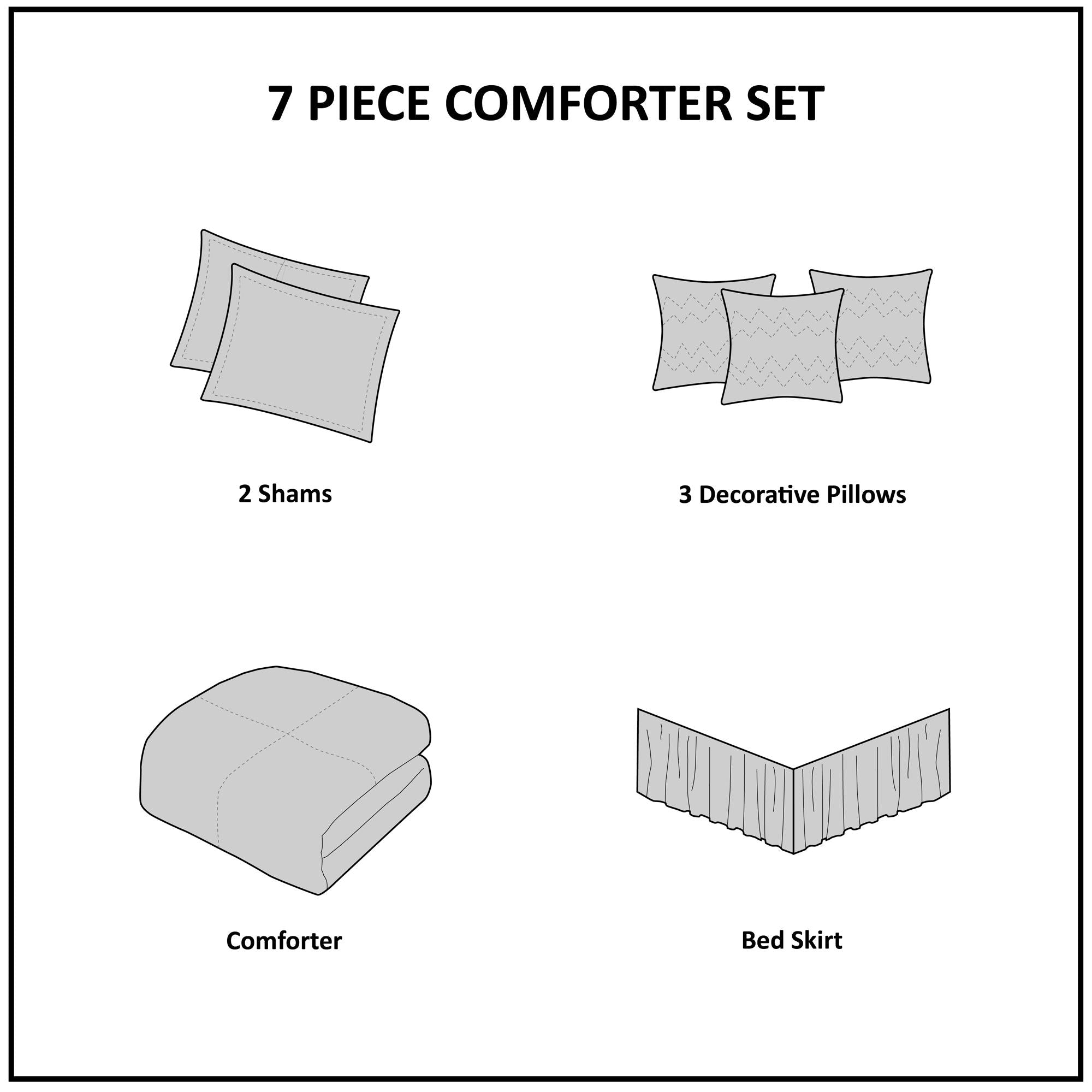 Home Essence Rayner 7 Piece Jacquard Comforter Set