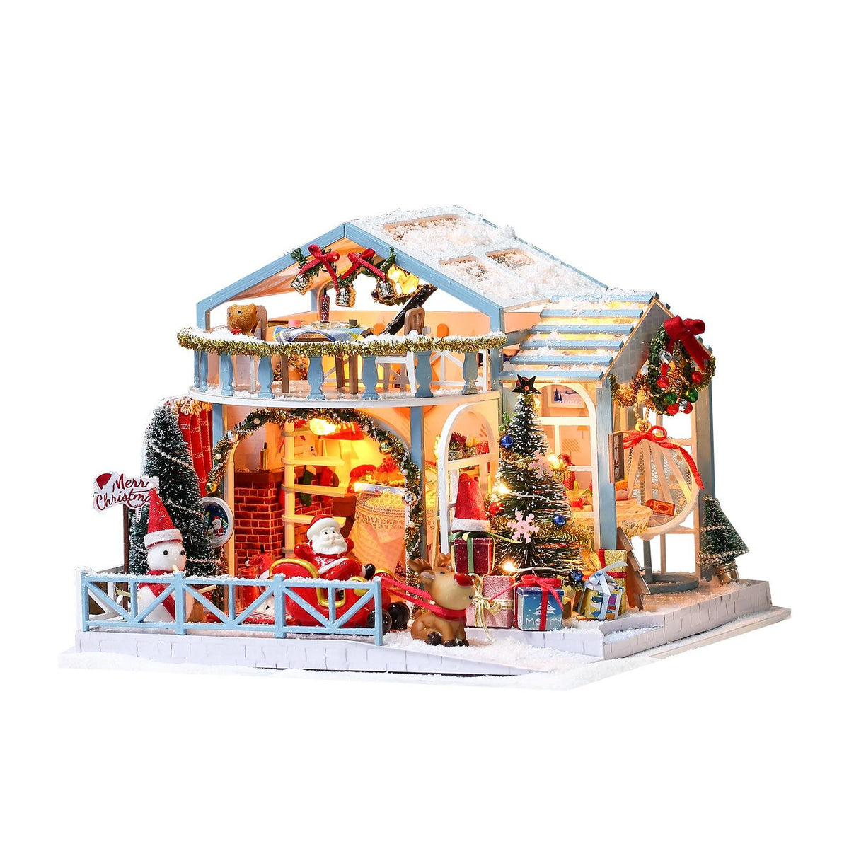 Cyber Monday 2023 LIDYCE Toys, Children Assembling Toy, Christmas Wooden DIY Glowing Christmas House Puzzle Ornaments Handmade Toys