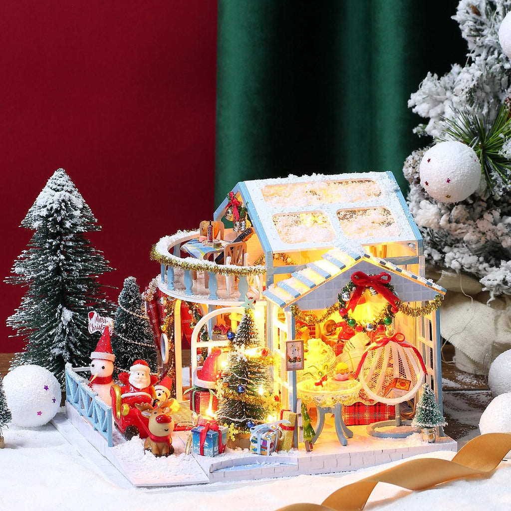 Cyber Monday 2023 LIDYCE Toys, Children Assembling Toy, Christmas Wooden DIY Glowing Christmas House Puzzle Ornaments Handmade Toys