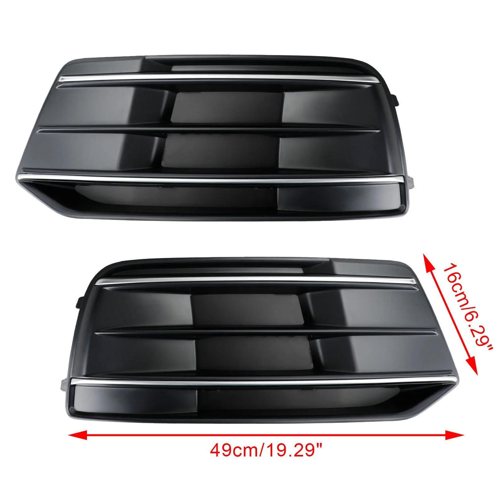 2018-2023 Audi Q5 Standard Version 2PCS Black/Chrome Front Bumper Cover Grille Bezel Insert Generic