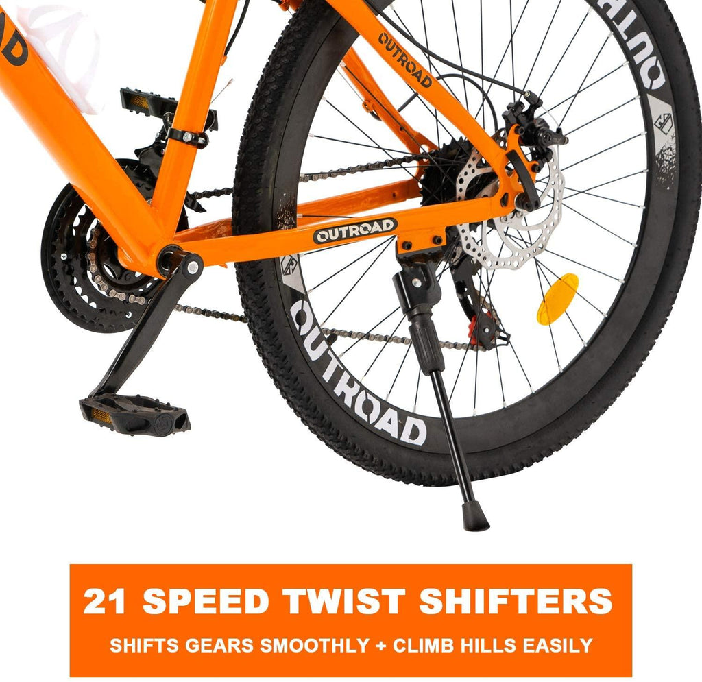 Max4out Mountain Bike 21 Speed  Derailleur with High Carbon Steel Frame, 26 inches Wheels, Double Disc Brake, Front Suspension Anti-Slip Bikes