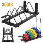 SmileMart Standard Weight Rack Plate Horizontal Olympic Bumper Plate Rack
