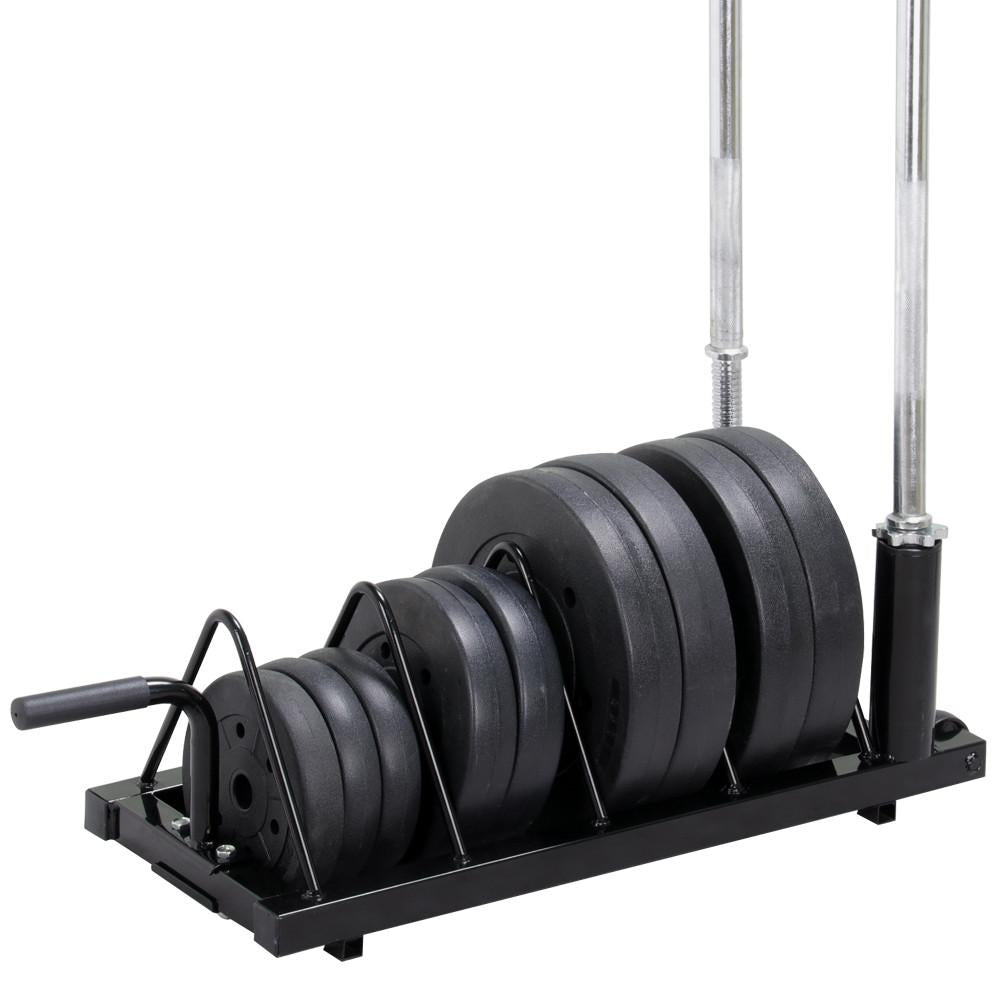 SmileMart Standard Weight Rack Plate Horizontal Olympic Bumper Plate Rack
