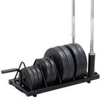 SmileMart Standard Weight Rack Plate Horizontal Olympic Bumper Plate Rack