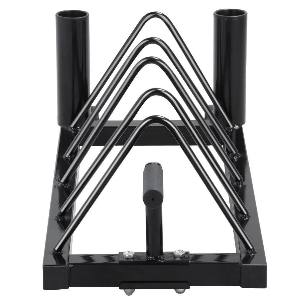 SmileMart Standard Weight Rack Plate Horizontal Olympic Bumper Plate Rack