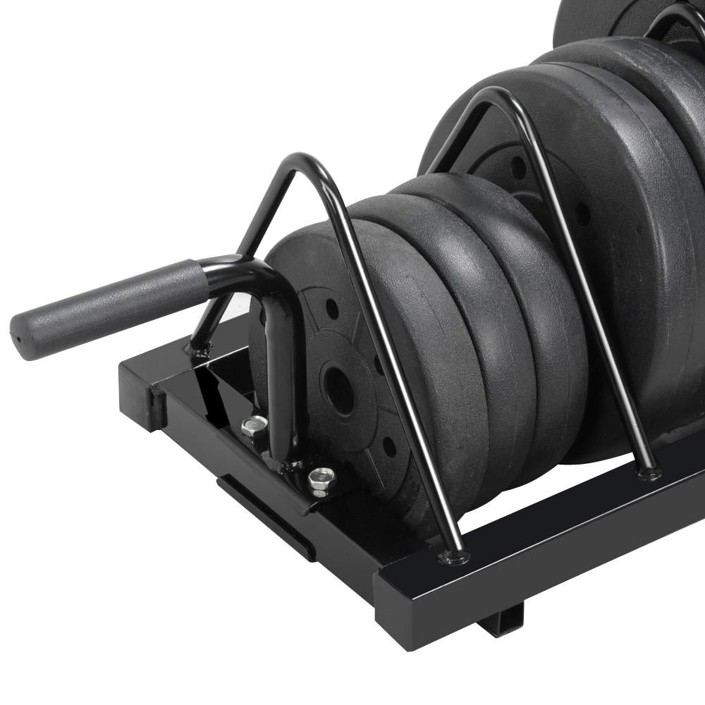 SmileMart Standard Weight Rack Plate Horizontal Olympic Bumper Plate Rack