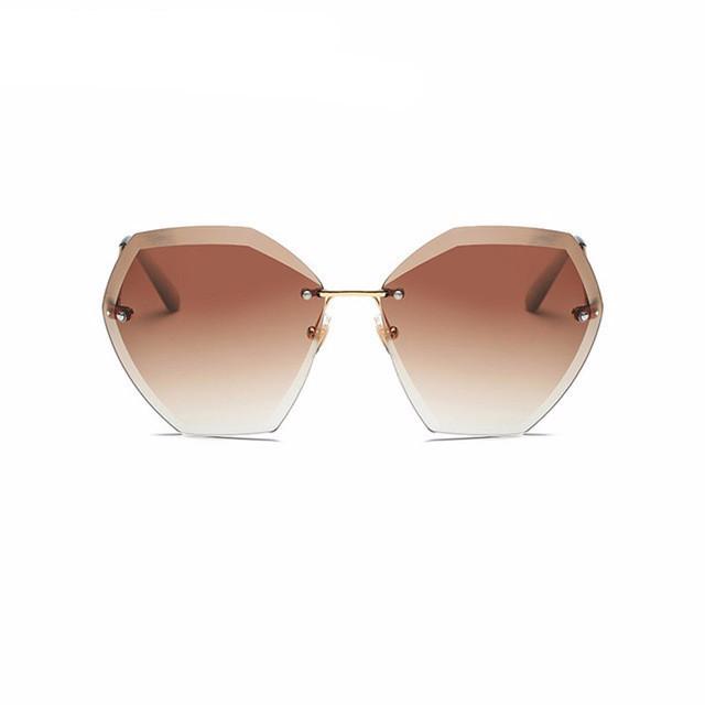 Sunglasses - Luxury Oversize Rimless Transparent Gradient Sunglasses