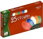 Holiday Wonderland 2924-88 25 count C9 Multi Ceramic Christmas Light Set - Quantity of 6