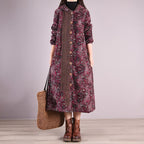Winter Floral Hollow Plush Warm Hoodie Dress