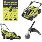 16 in. 13 amp corded electric walk behind push mower and 10 amp string trim