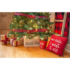 Farmhouse Deluxe 27 in. W x 14.5 in. H, 37 in. Dia, White Wash Decorative Christmas Tree Box Collar