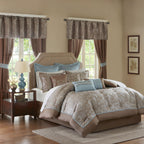Home Essence Isabella Jacquard 24 Piece Room in a Bag, Blue, King