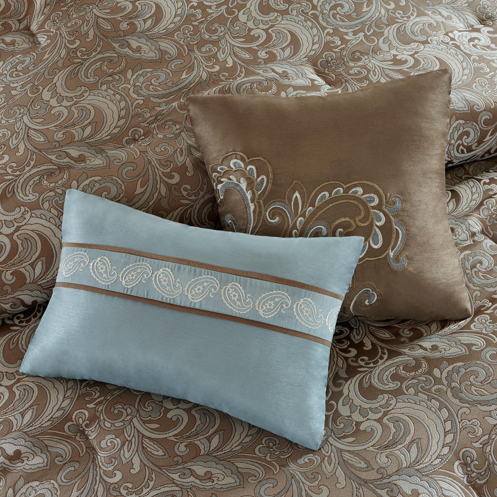 Home Essence Isabella Jacquard 24 Piece Room in a Bag, Blue, King