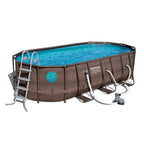 18ft x 9ft x 48 inch Swimming Pool Set with Pump and Maintenance Kit
