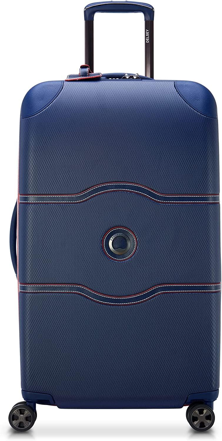 Chatelet Hardside 2.0 Luggage with Spinner Wheels, Navy, Checked-26 Inch Trunk, No Brake