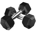 50LBS/PC Hexagonal Cast Iron Dumbbells