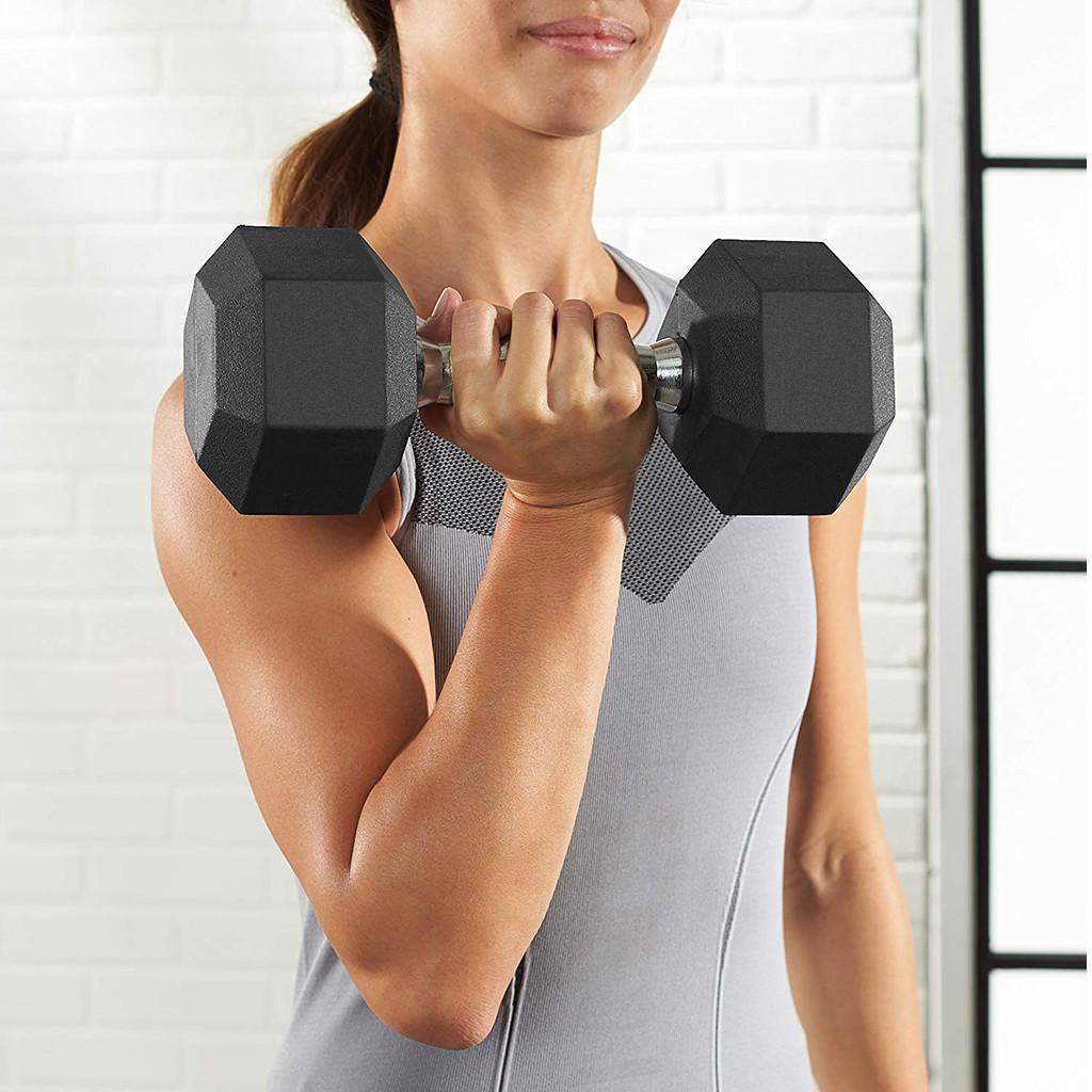 50LBS/PC Hexagonal Cast Iron Dumbbells