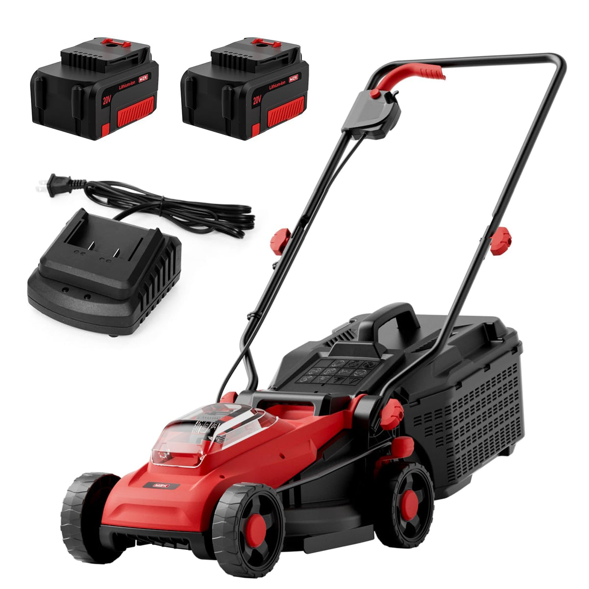 20V 13" Electric Lawn Mower, Brushless Cordless Lawn Mower with 4-Position Height Adjustment, Walk-Behind Push Mowers with 8 Gallon Grass Bag, 2 x 4.0Ah Batteries &amp; Charger Included, LM13B4