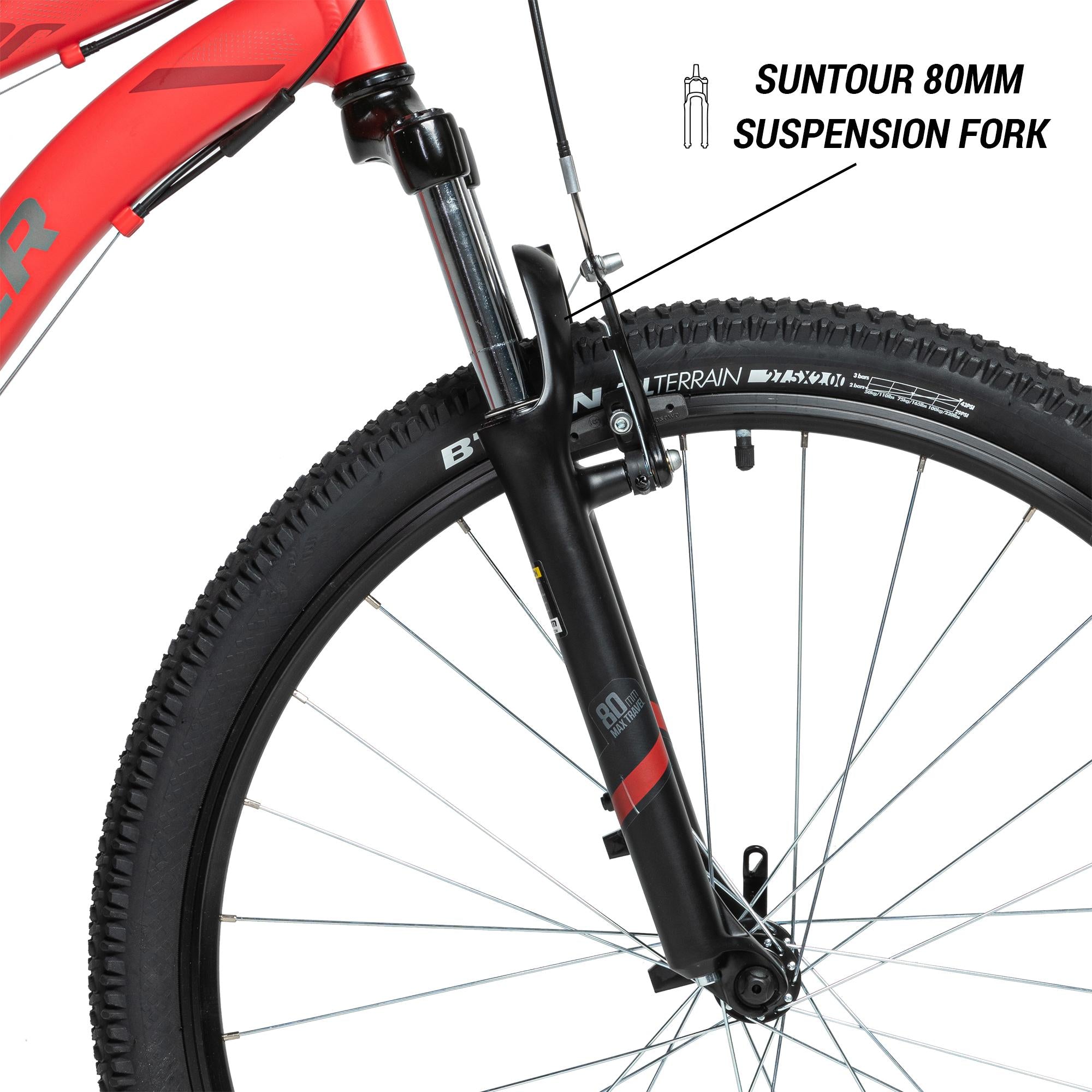 Decathlon Rockrider ST100 Mountain Bike, 27.5", Red, Medium