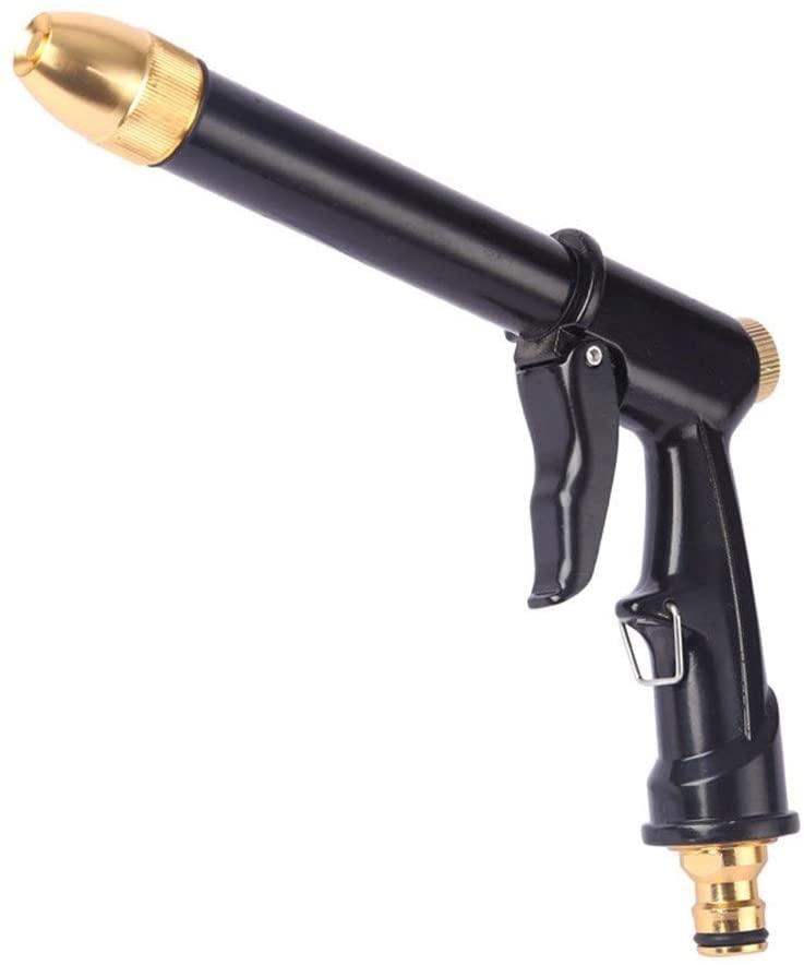 ZLSP Garden Hose Spray Gun Heavy Duty Metal Water Sprinkler High Pressure Water Hose Pipe Gun for Car Pet Washing Watering Lawn and Sidewalk Cleaning(Black) Garden Hose (Size : 7.5m)