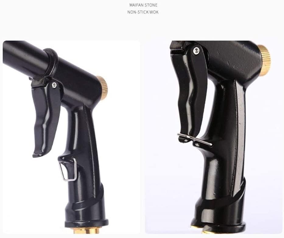 ZLSP Garden Hose Spray Gun Heavy Duty Metal Water Sprinkler High Pressure Water Hose Pipe Gun for Car Pet Washing Watering Lawn and Sidewalk Cleaning(Black) Garden Hose (Size : 7.5m)