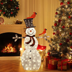 VEIKOUS 5FT Outdoor Christmas Decoration Snowman Holiday Decoration for Yard with Lights, White