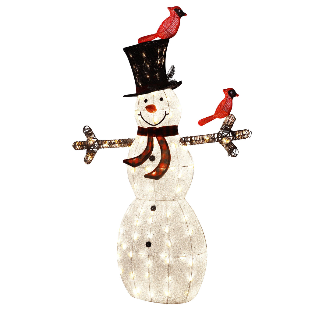 VEIKOUS 5FT Outdoor Christmas Decoration Snowman Holiday Decoration for Yard with Lights, White