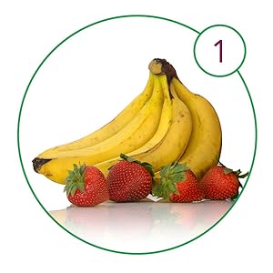 Deluxe Frozen Fruit Soft Serve Dessert Maker, Vegan and Dairy-Treats with No Added Sugar, Easy Push Button Operation, Includes 75 Recipe Booklet, Dishwasher Safe Parts, in Black