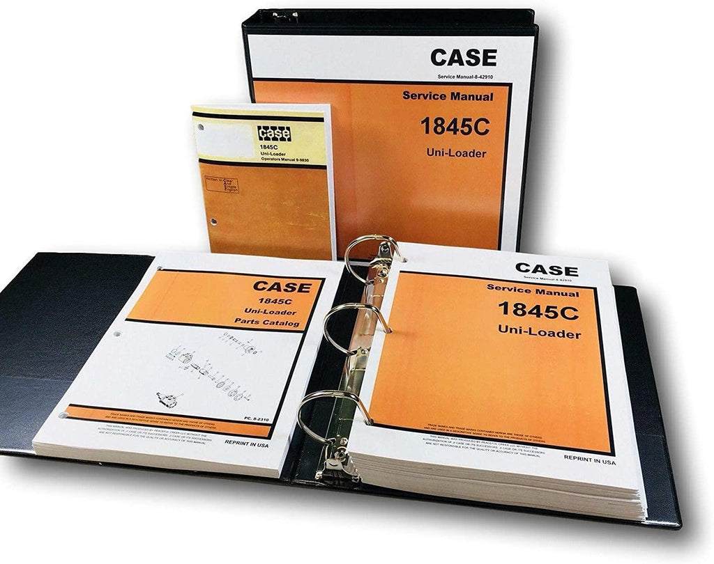 case 1845c uni-loader skid steer service parts operators manual