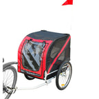 Tenive Retractable Pet Trailer- Pet Carrier w/ Suspension, Black &amp; Red