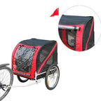 Tenive Retractable Pet Trailer- Pet Carrier w/ Suspension, Black &amp; Red