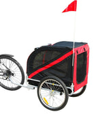 Tenive Retractable Pet Trailer- Pet Carrier w/ Suspension, Black &amp; Red