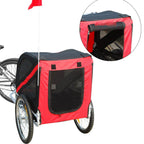 Tenive Retractable Pet Trailer- Pet Carrier w/ Suspension, Black &amp; Red