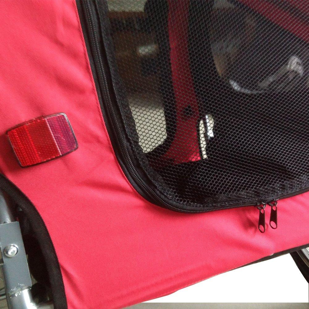 Tenive Retractable Pet Trailer- Pet Carrier w/ Suspension, Black &amp; Red