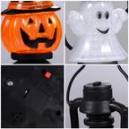 Bestope 2pcs/set Halloween Pumpkin Lantern Led Ghost Lights Halloween Lantern Light for Home Party Decoration