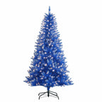 Puleo International Fashion Clear 300 Prelit Incandescent Blue Hinged Slim Christmas Tree, 6.5'