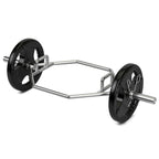 Gymax 56'' Olympic Hexagon Deadlift Bar Trap Bar w/ Folding Grips Pushups Powerlifting